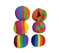 NJIEzhao Footbag Tejido a Mano Handmade Outdoor Soft Football Bag Juggling Balls Are Durable and Suitable(Color 3pc Random)