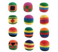 NJIEzhao Footbag Tejido a Mano Soft Bottom Footbag Handmade Durable with Storage Bag - Outdoor Team Game Travel Toy Party(1pc Random)