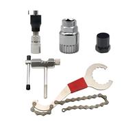 NJIEzhao Juegos de Herramientas for reparación Bicicletas, rompecadenas, Extractor manivela, Regla medición Cadena Bicicleta, extracción del Volante Extractor de bielas para Bicicleta(Kit4)