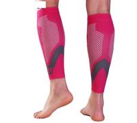 NJIEzhao Mangas de compresión for Pantorrilla for Hombre y Mujer, Calcetines sin pies, Soporte for Correr, 1 par Compresivos Gemelos(Rose Red,M)