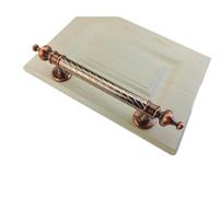 NJIEzhao Manilla para Puerta de Cristal Manija de puerta madera for muebles, tiradores corredera for baño, dormitorio, restaurante, armario(Red bronze A 345mm)