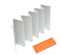 NJIEzhao Paravientos para Hornillo de Camping Estufa Plegable de 10 Placas, Parabrisas portátil aleación Aluminio, Quemador Cocina for Acampar, Pantalla a Prueba Viento, Tablero Cortavientos(Silver)