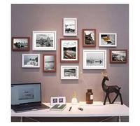 NJIEzhao Set de Marcos para Fotos 11 Uds. Marcos de Fotos for Cuadros Marco Pared decoración Colgante Madera Fiesta Boda(Blue1,3x10inch and 8x7inch)