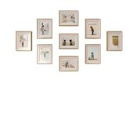 NJIEzhao Set de Marcos para Fotos Hermosa Pared de Fotos, Marcos y álbumes, Marco, Boda Jiugongge Simple Moderna, combinación(White Wood)