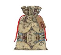 njkhbolk Bolsa de regalo con diseño de mapa antiguo del mundo, suministros para fiestas de eventos, también se puede utilizar para regalar