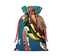 njkhbolk Bolsa de regalo con diseño de tortuga marina con peces, accesorio para fiesta de eventos, también se puede utilizar como regalo