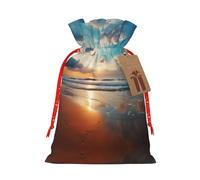 njkhbolk Bolsa de regalo con estampado de cielo de playa, accesorio de fiesta de eventos, también se puede utilizar como regalo