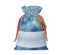 njkhbolk Bolsa de regalo con estampado de copo de nieve azul de Navidad, suministros para fiestas de eventos, también se puede utilizar para regalar