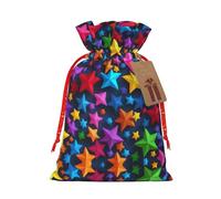 njkhbolk Bolsa de regalo con estampado de estrellas coloridas, suministros de fiesta, también se puede utilizar para regalar