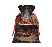 njkhbolk Bolsa de regalo con estampado de Feliz Navidad, suministros para fiestas de eventos, también se puede utilizar para regalar