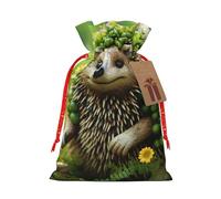 njkhbolk Bolsa de regalo con estampado floral de erizo, accesorio de fiesta de eventos, también se puede utilizar como regalo