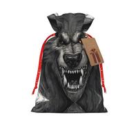 njkhbolk Bolsa de regalo con impresión de cabeza de hombre lobo, suministros para fiestas de eventos, también se puede utilizar para regalar