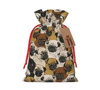 njkhbolk Bolsa de regalo con impresión de imagen de pug, suministros para fiestas de eventos, también se puede utilizar para regalar
