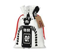 njkhbolk Bolsa de regalo negra con impresión robótica, accesorio para fiesta de eventos, también se puede utilizar como regalo