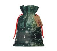 njkhbolk Bolsa de regalo verde con estampado de árbol de Navidad, suministros para fiestas de eventos, también se puede utilizar para regalar