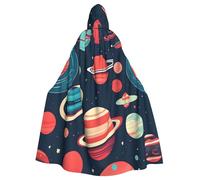 njkhbolk Capa unisex con capucha de longitud completa con estampado de planetas del espacio exterior, capa de Halloween, cosplay, disfraz de carnaval