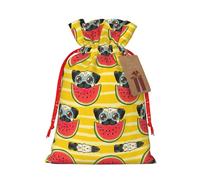 njkhbolk Divertida bolsa de regalo con estampado de toros franceses de sandía, accesorios para fiestas de eventos, también se puede utilizar como regalo