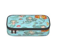 njkhbolk Estuche con estampado de vida marina marina, gran capacidad, caja de papelería ligera portátil