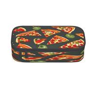 njkhbolk Estuche para lápices con estampado de pizza, gran capacidad, portátil y ligero
