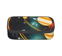 njkhbolk Estuche para lápices con estampado de Saturno de Júpiter de Solar System, gran capacidad, portátil y ligero