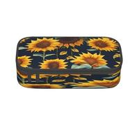 njkhbolk Hermoso estuche con estampado de girasol, gran capacidad, caja de papelería ligera y portátil