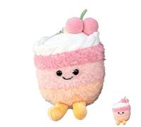 NJNRCOHXV Llavero de Tarta de Peluche Mono - Colgante Anti-estrés Suave con Forma de Postre, 9x3x14cm Mini Llavero de Comida Regalo para Mujer