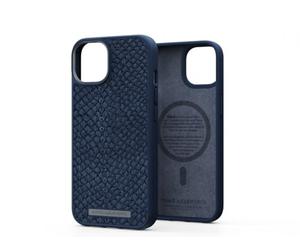 NJORD COQUE MAGSAFE CUIR DE SAUMON IPHONE 14 BLEU