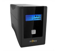 NJOY Cadu 650 Grupo de continuidad 600VA 360W, línea interactiva, pantalla LCD, AVR, HID USB, protección LAN 1Gb/s, 2 salidas Schuko, software de gestión UPS, 1 batería 12V-7Ah