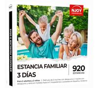 NJOY Experiences - Caja Regalo- ESTANCIA FAMILIAR 3 DÍAS - Idea de Regalo - Estancia para 2 adultos y 1 o 2 niños