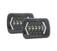 Njprmbq Faros Delantera Faro Cuadrado LED 7X6 5X7 Flecha Blanca DRL Señal Giro Ámbar Para Ford Para F-550 Para F-450 Para F350 Para Super Para Duty