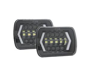 Njprmbq Faros Delantera Faro Cuadrado LED 7X6 5X7 Flecha Blanca DRL Señal Giro Ámbar Para Ford Para F-550 Para F-450 Para F350 Para Super Para Duty
