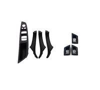 Njprmbq Para 5 Series F10 F11, Volante A La Izquierda, LHD, Gris, Beige, Negro, Interior Coche, Manija Puerta Interior, Panel, Cubierta Embellecedora Tirar Maneta Puerta(A black)