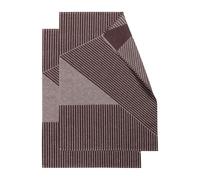 NJRD 2 Paños de cocina Stripes 47x70 cm marrón-blanco