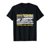 NJROTC Teamwork-Orgullo-Liderazgo Bandera de Estados Unidos JROTC Naval Camiseta