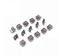 NJRPWAUNK Botón de Interruptor Encendido 20/50/100PCS 6 * 3.1 mm Dip - 4 Pines pies Plug-in Touch Micro Switch Interruptores botón Rojo 6X6 6X6X3. Interruptor táctil(20pcs)