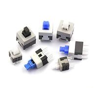 NJRPWAUNK Interruptor basculante 10 unids/Lote 5,8 * 5,8 7 * 7 8 * 8,5 * 8,5mm Kit de microinterruptor Potencia táctil con Bloqueo automático interruptores botón 6 Pines(10pcs 5.8x5.8mm,Unlock)