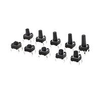 NJRPWAUNK Interruptor basculante 50 Uds 6x6mm Panel PCB 6X6X5/4,3/6/7/8/9/10/12MM Interruptor táctil de botón 12V 4PIN Dip Micro for TV/Juguetes/hogar(6x6x6mm)