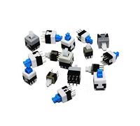 NJRPWAUNK Interruptor de botón 100 unids/Lote 5,8x5,8 7x7 8x8,5x8,5mm Bloqueo automático/desbloqueo Interruptor Potencia táctil Micro interruptores 6 Pines, zgd(Self Locking)