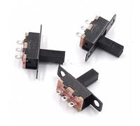 NJRPWAUNK Micro Interruptor de Palanca 5V 0.3A Mini tamaño Negro SPDT Deslizante for pequeña Potencia DIY electrónica 3PIN 1P2T Mango Alto 7mm