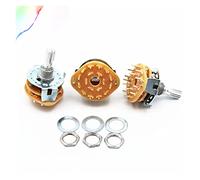 NJRPWAUNK Microinterruptor RS25 Montaje en Panel de Eje 1P11T 2P4T 2P5T 2P6T 3P3T 3P4T 4P3T Banda selectora Interruptor Giratorio(2p6t)