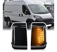 njssjd Indicador de espejo retrovisor LED intermitente compatible con Peugeot Boxer F.iat Ducato C-itroen 2006-2018 Relé puente lámpara de espejo lateral lente ahumada