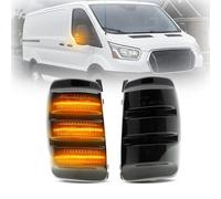 njssjd Intermitente de Espejo Retrovisor LED para Fo.rd Transit MK8 2014-2025, Luz Señal de Giro para Autocaravana, Homologado E-mark Plug & Play OEM, 2 Piezas (Lente Ahumada)
