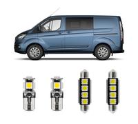 njssjd Kit de iluminación interior LED blanco de 11 piezas para F.ord Transit 2012-2023 Custom Double Cab-in-Van DCiV Super Bright 6000K Lámpara de techo de puerta corredera y herramienta de