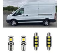 njssjd Kit de luces interiores LED blancas de 7 piezas para F.ord Transit Mk8 2014-2024 Panel Van Super brillante 6000K Luz de mapa Lámparas de área de carga trasera y herramienta de instalación