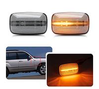 njssjd Luces indicadoras laterales LED dinámicas Canbus para Toyoto Hilux Land Cruiser 100 Series Prado 90 Series lámpara de señal de giro secuencial lente transparente
