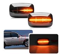 njssjd Luces indicadoras laterales LED dinámicas Canbus para Toyoto Land Cruiser 100 Series Prado 90 Series Hilux FJ Cruiser lámpara Led de señal de giro lente ahumada