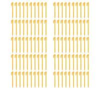 NJTHNTJR 100 piezas de herramientas de camping estacas de plástico para tienda de campaña, clavos de arena, estacas de tierra para acampar al aire libre, toldo, accesorios amarillos para tienda de