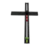 NJTHNTJR Plantilla de perforación para puerta de cajón, regla cuadrada en T, regla de posicionamiento ajustable, regla de posicionamiento de perforación