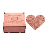 NJTHNTJR Rompecabezas con Forma Corazón para el Día San Valentín, 20 Razones por Las Que Te, Regalo Rompecabezas Madera, Regalo Amor Grabado en Forma Corazón para