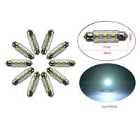 njytouch 10 x 38 mm 6SMD 2835 211 blanco frío Festoon Dome Map Interior LED Light Bulbs con 7 tipo color